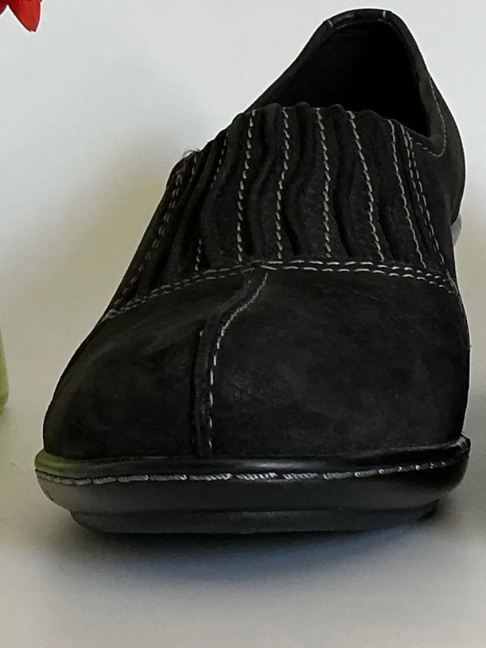 SoftWalk Black Suede Leather Wedge Comfort Sip On Shoes Size 7M EUC